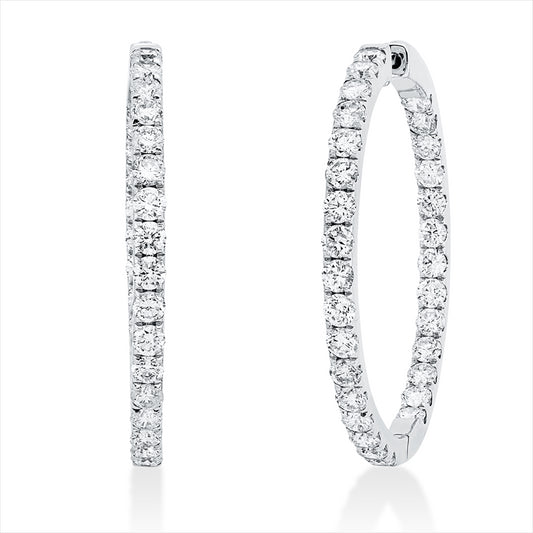 Creolen 14 kt WG, 60 Brill. 6,17 ct, TW-pi