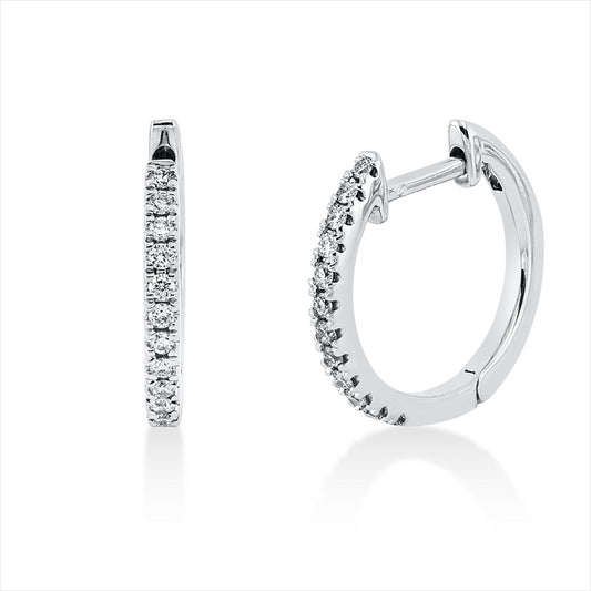 Creolen 18 kt WG, 30 Brill. 0,16 ct, TW-si