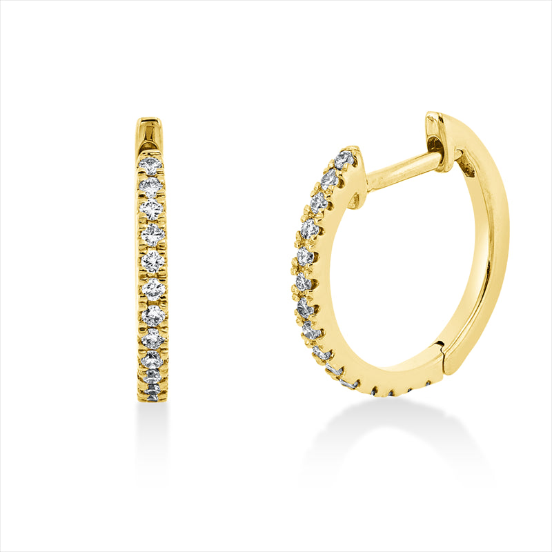 Creolen 18 kt GG, 30 Brill. 0,16 ct, TW-si