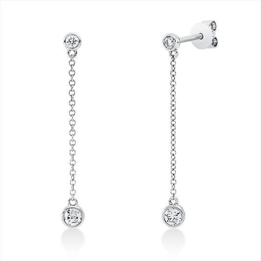 Ohrschmuck 18 kt WG, 2 Brill. 0,20 ct, TTLB-si, 2 Brill. 0,07 ct, TTLB-si