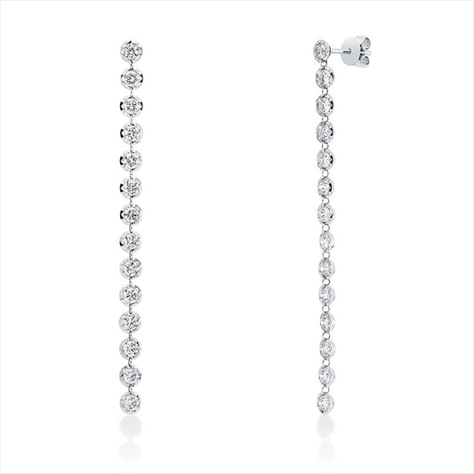 Ohrschmuck 14 kt WG, 28 Brill. 2,18 ct, TW-si