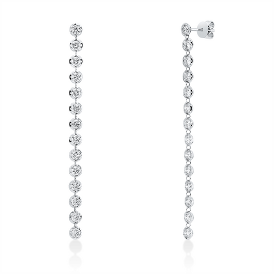 Ohrschmuck 14 kt WG, 28 Brill. 2,18 ct, TW-si