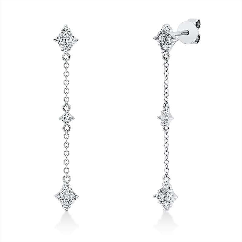 Ohrschmuck 18 kt WG, 18 Brill. 0,47 ct, TTLB-si