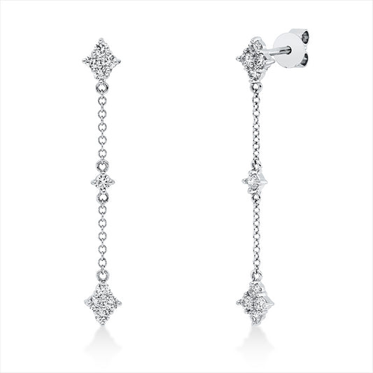 Ohrschmuck 18 kt WG, 18 Brill. 0,47 ct, TTLB-si