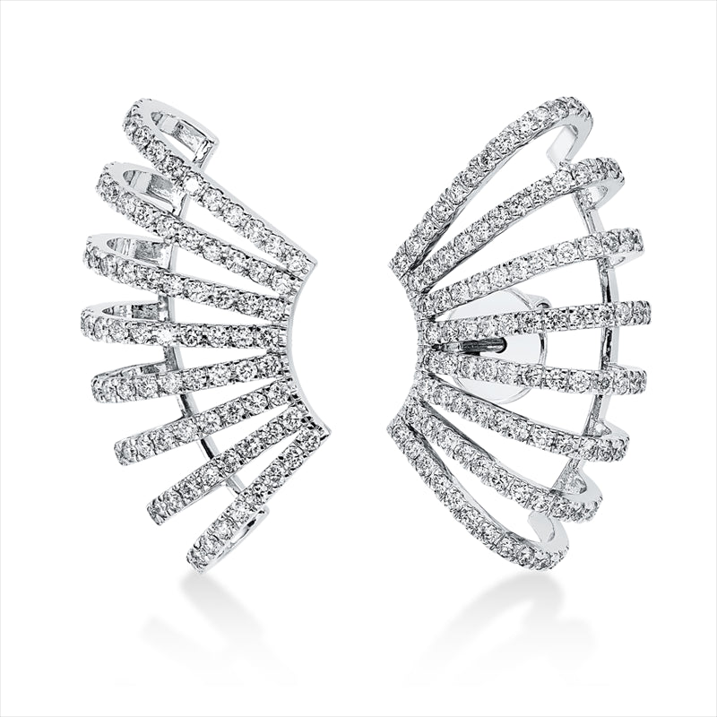 Ohrschmuck 18 kt WG, 196 Brill. 2,06 ct, TW-si