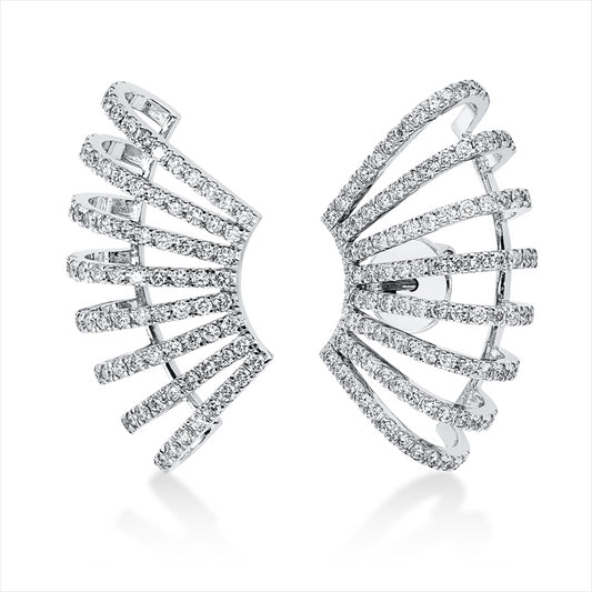 Ohrschmuck 18 kt WG, 196 Brill. 2,06 ct, TW-si