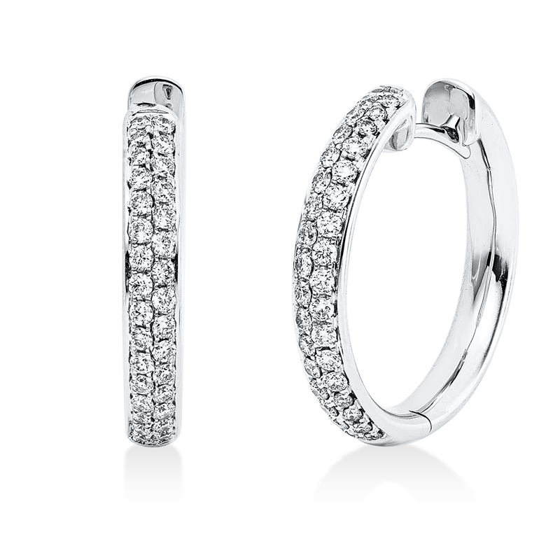 Creolen 18 kt WG, 66 Brill. 0,51 ct, TW-vsi