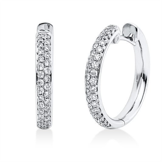 Creolen 18 kt WG, 66 Brill. 0,51 ct, TW-vsi