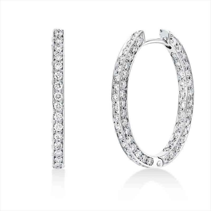 Creolen 18 kt WG, 118 Brill. 1,50 ct, TW-vsi