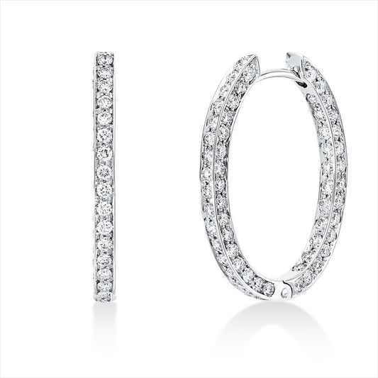 Creolen 18 kt WG, 118 Brill. 1,50 ct, TW-vsi