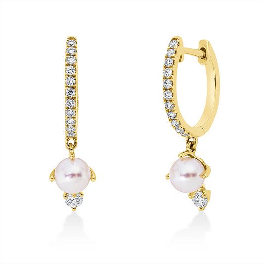 Creolen 18 kt GG, 24 Brill., TW-si, 2 SW weiß