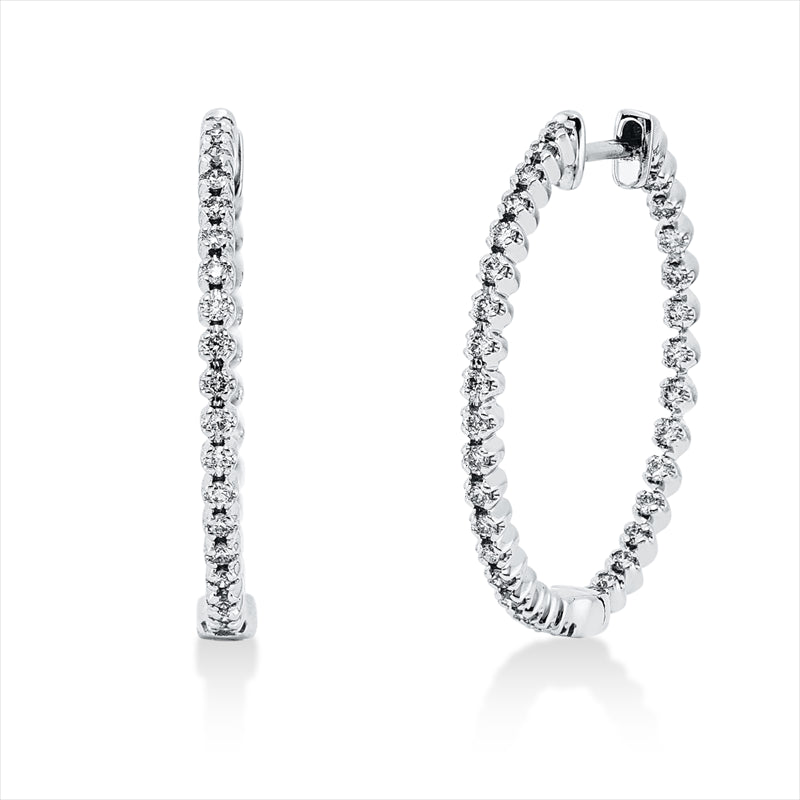 Creolen 18 kt WG, 68 Brill. 0,48 ct, TTLB-si