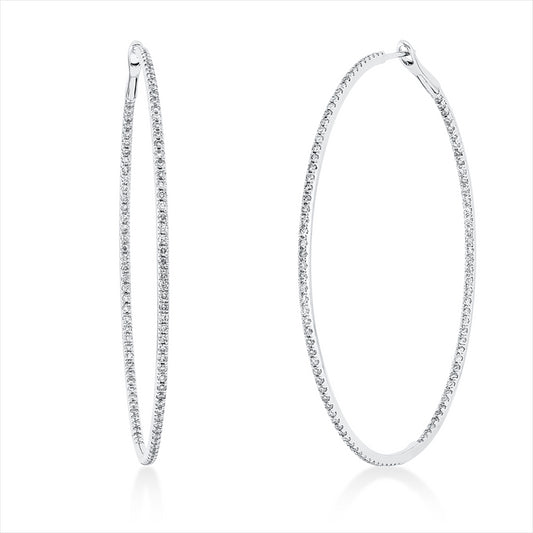 Creolen 18 kt WG, 202 Brill. 1,00 ct, TTLB-si