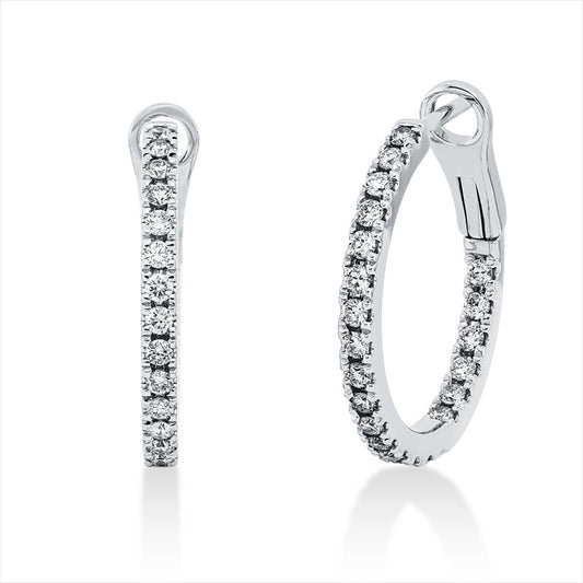 Creolen 18 kt WG, 44 Brill. 0,58 ct, TTLB-si