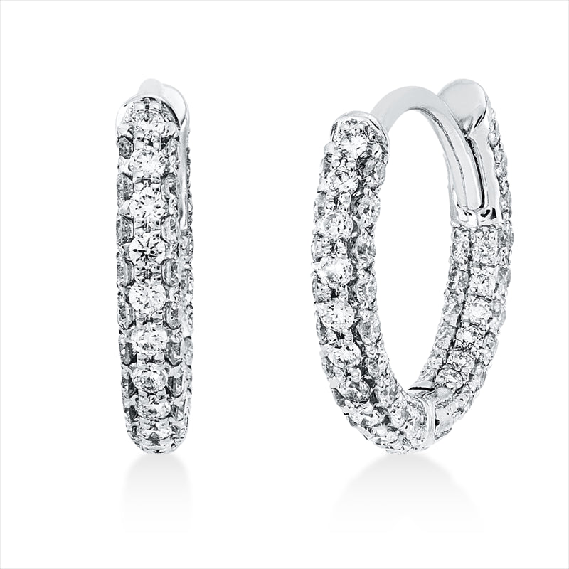 Creolen 18 kt WG, 172 Brill. 0,97 ct, TW-vsi/si