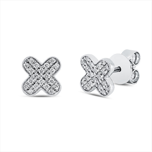 Ohrstecker 18 kt WG, 40 Brill. 0,19 ct, TW-si