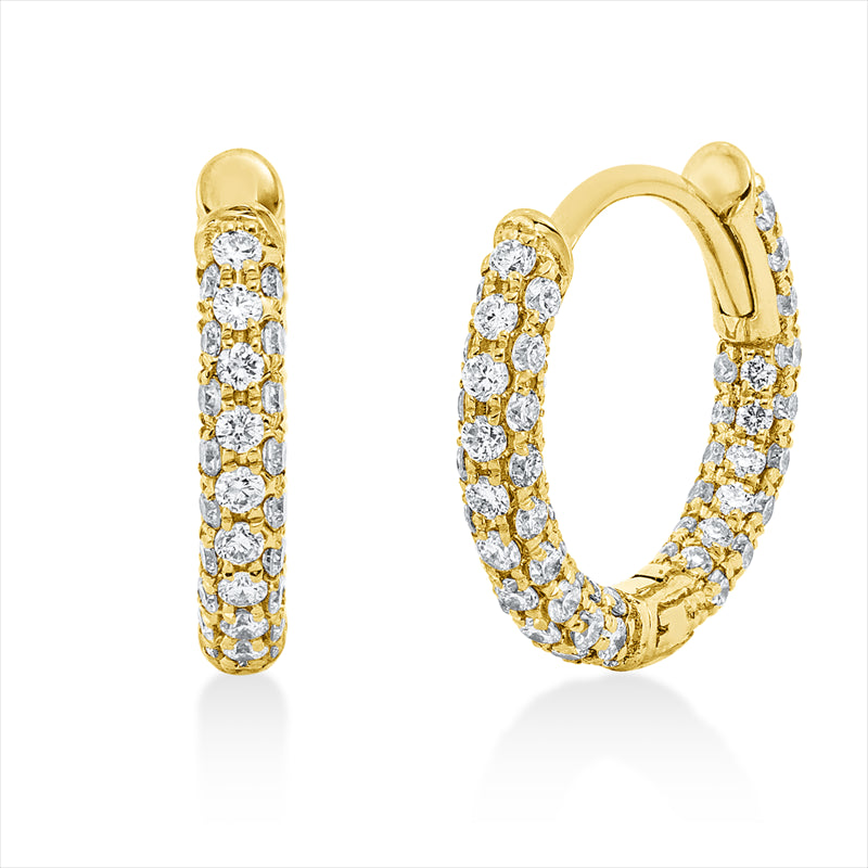 Creolen 18 kt GG, 172 Brill. 0,97 ct, TW-si