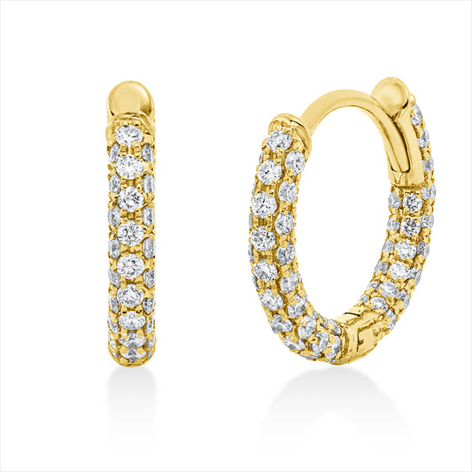 Creolen 18 kt GG, 172 Brill. 0,97 ct, TW-si