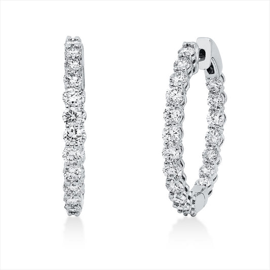 Creolen 18 kt WG, 38 Brill. 2,55 ct, TW-si