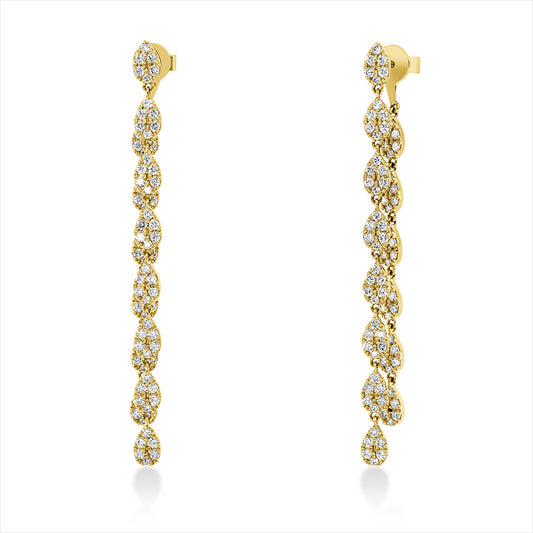 Ohrschmuck 18 kt GG, 168 Brill. 2,55 ct, TW-si