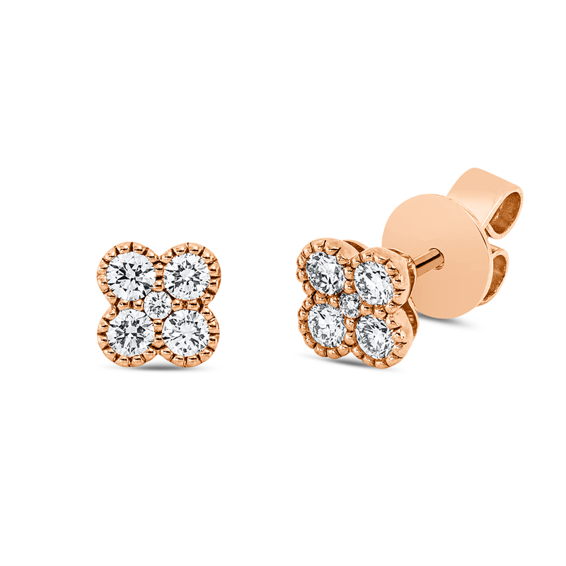 Ohrstecker 18 kt RG, 10 Brill. 0,31 ct, TW-si
