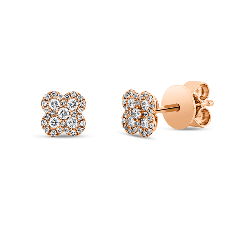 Ohrstecker 18 kt RG, 58 Brill. 0,19 ct, TW-si