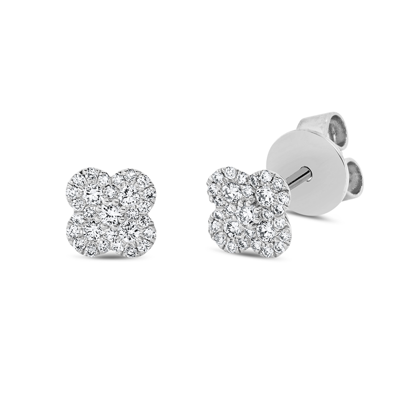 Ohrstecker 18 kt WG, 58 Brill. 0,22 ct, TW-si