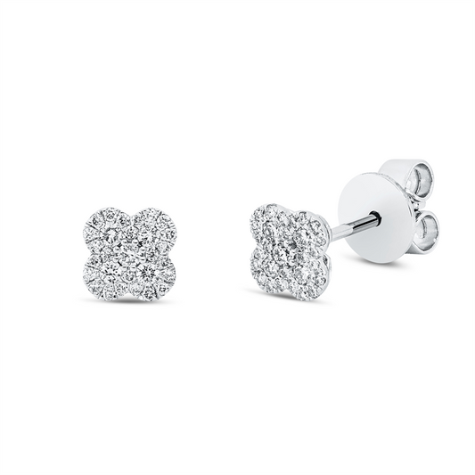 Ohrstecker 18 kt WG, 58 Brill. 0,22 ct, TW-si