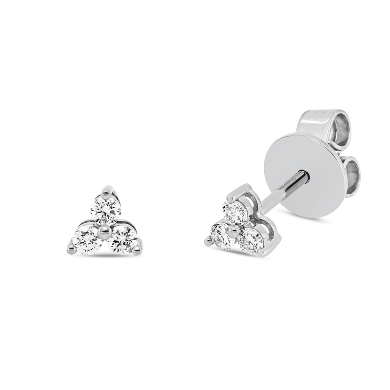 Ohrstecker 18 kt WG, 6 Brill. 0,12 ct, TW-si