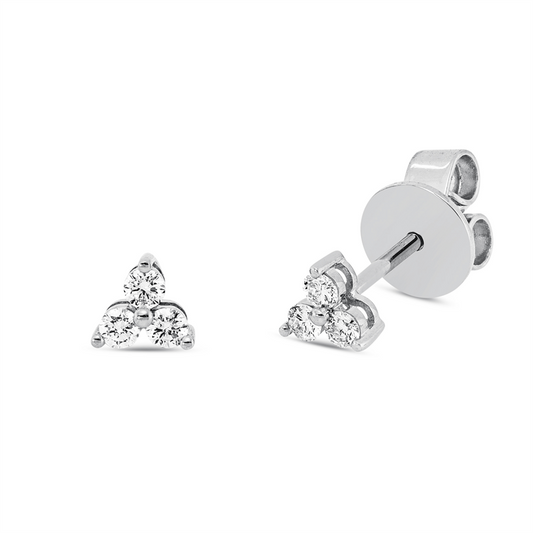 Ohrstecker 18 kt WG, 6 Brill. 0,12 ct, TW-si