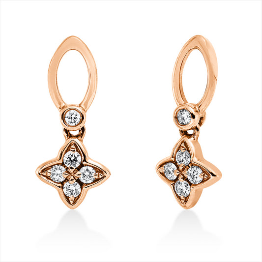 Ohrschmuck 14 kt RG, 10 Brill. 0,13 ct, TW-si