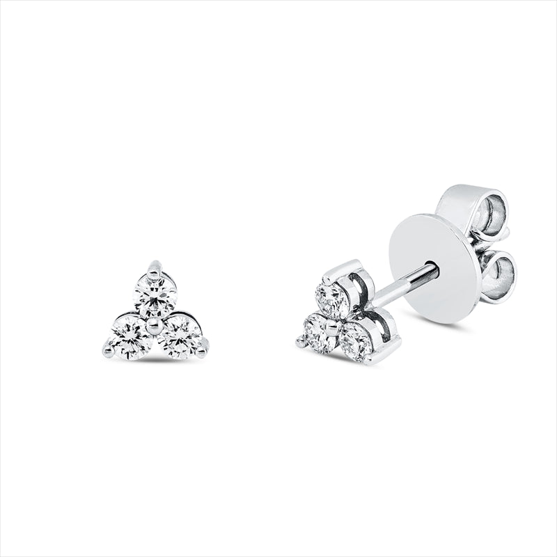 Ohrstecker 18 kt WG, 6 Brill. 0,19 ct, TW-si