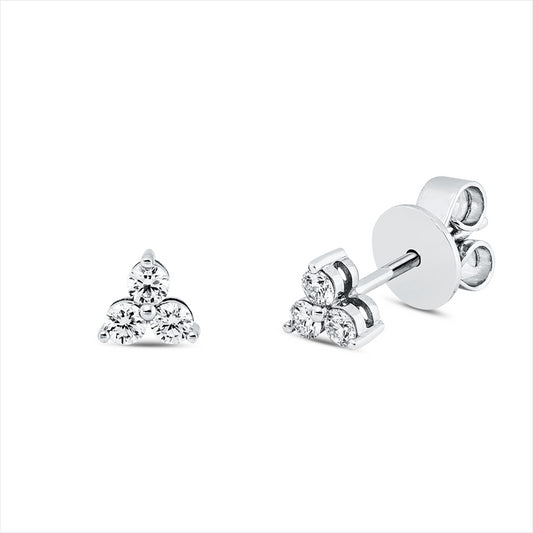 Ohrstecker 18 kt WG, 6 Brill. 0,19 ct, TW-si