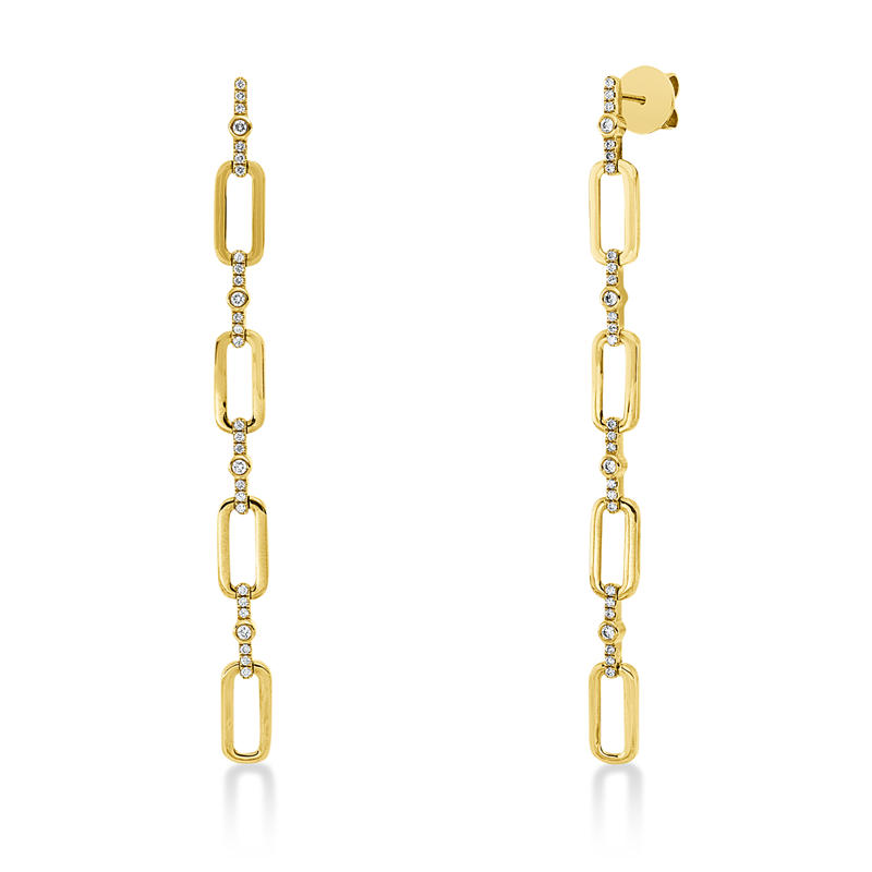Ohrschmuck 18 kt GG, 8 Brill. 0,10 ct, TW-si, 48 Brill. 0,22 ct, TW-si