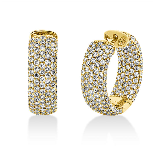 Creolen 18 kt GG, 400 Brill. 3,80 ct, TW-si