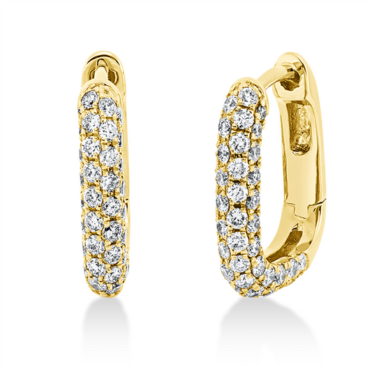 Creolen 18 kt GG, 98 Brill. 0,71 ct, TW-si