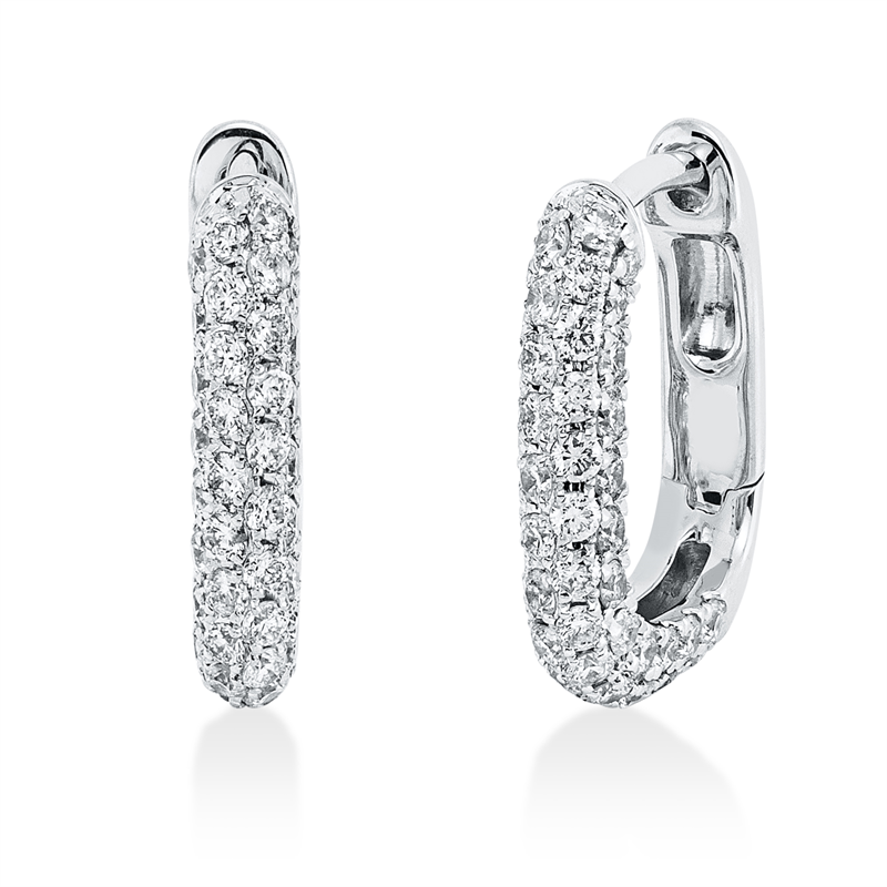 Creolen 18 kt WG, 98 Brill. 0,70 ct, TW-si