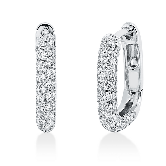 Creolen 18 kt WG, 98 Brill. 0,70 ct, TW-si