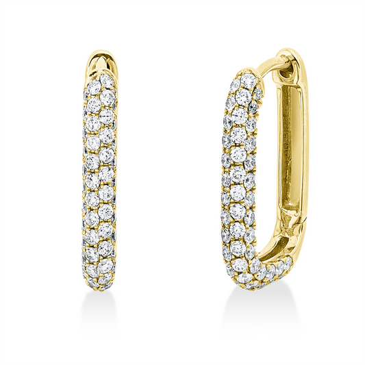 Creolen 18 kt GG, 122 Brill. 0,88 ct, TW-si