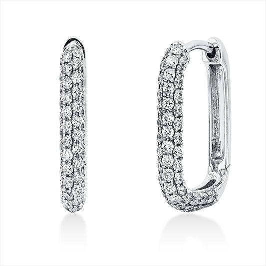 Creolen 18 kt WG, 122 Brill. 0,81 ct, TW-si