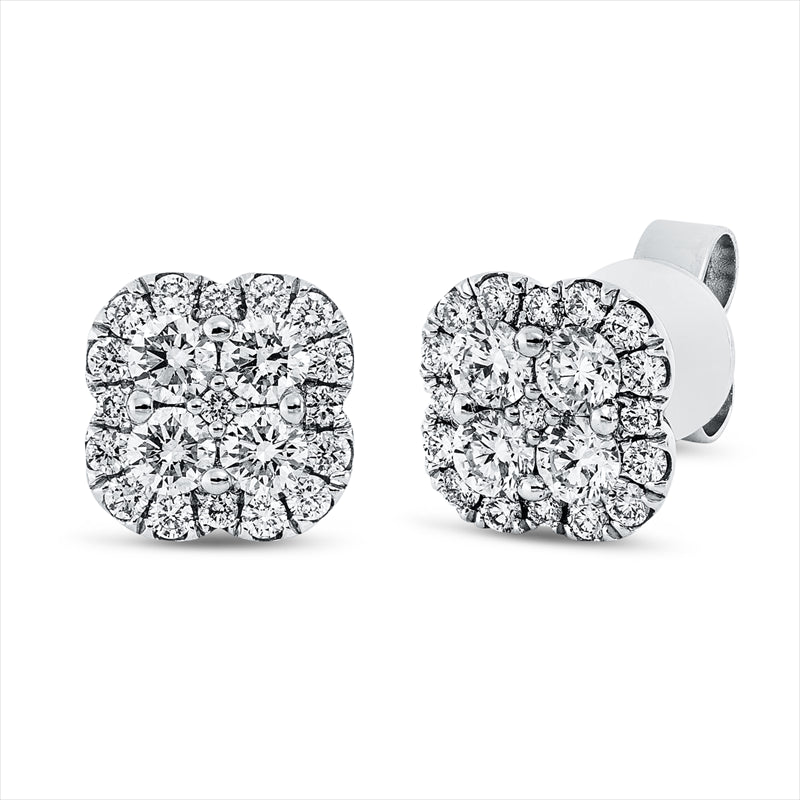Ohrstecker 18 kt WG, 24 Brill. 0,27 ct, TW-si, 8 Brill. 0,68 ct, TW-si, 10 Brill. 0,07 ct, TW-si