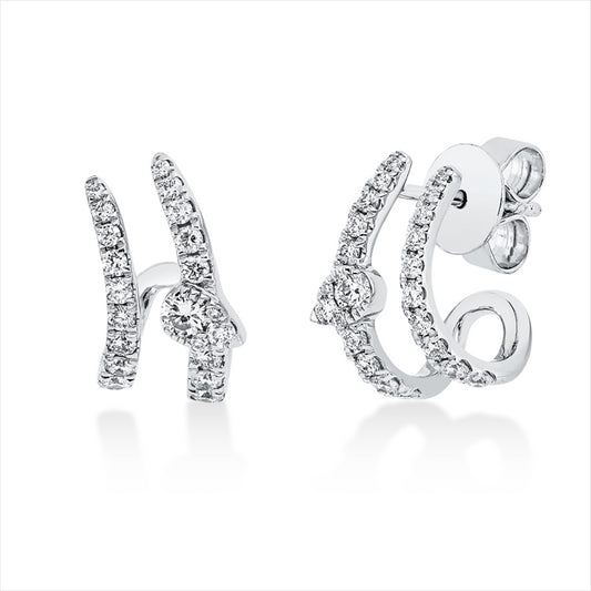 Ohrstecker 18 kt WG, 26 Brill. 0,36 ct, TW-si, 2 Brill. 0,09 ct, TW-si, 18 Brill. 0,08 ct, TW-si