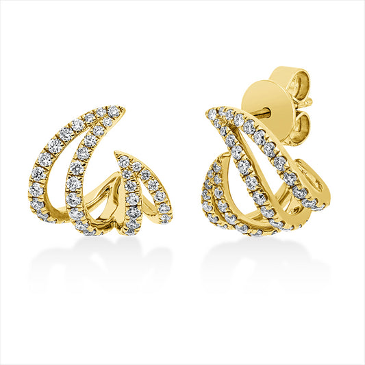 Ohrstecker 18 kt GG, 40 Brill. 0,47 ct, TW-si, 56 Brill. 0,34 ct, TW-si
