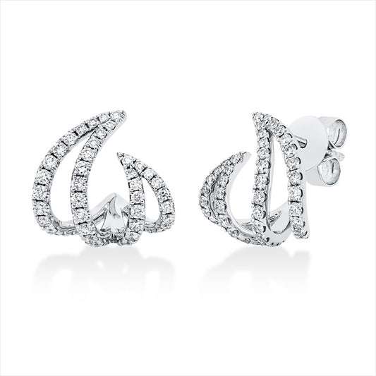 Ohrstecker 18 kt WG, 40 Brill. 0,46 ct, TW-si, 56 Brill. 0,33 ct, TW-si