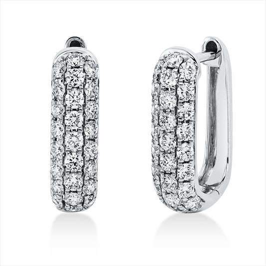 Creolen 18 kt WG, 50 Brill. 0,63 ct, TW-si