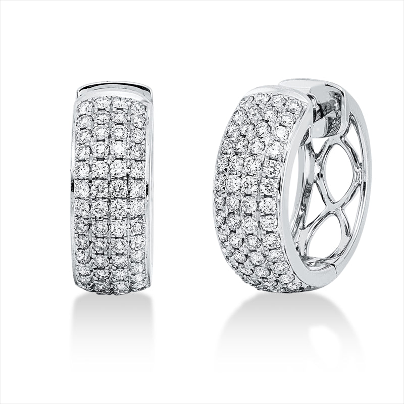 Creolen 18 kt WG, 112 Brill. 0,86 ct, TW-si