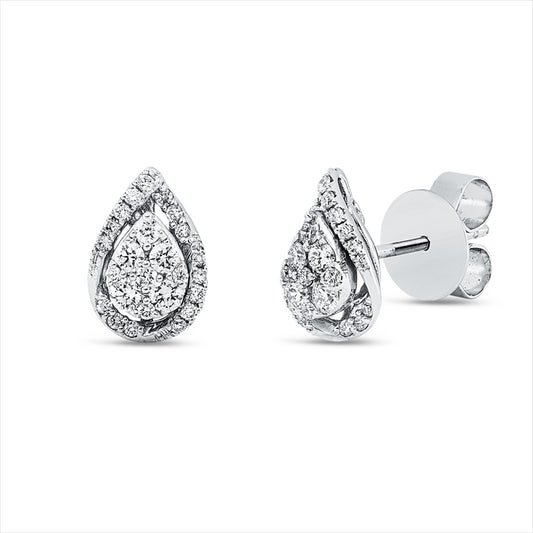 Ohrstecker 18 kt WG, 52 Brill. 0,41 ct, TW-si