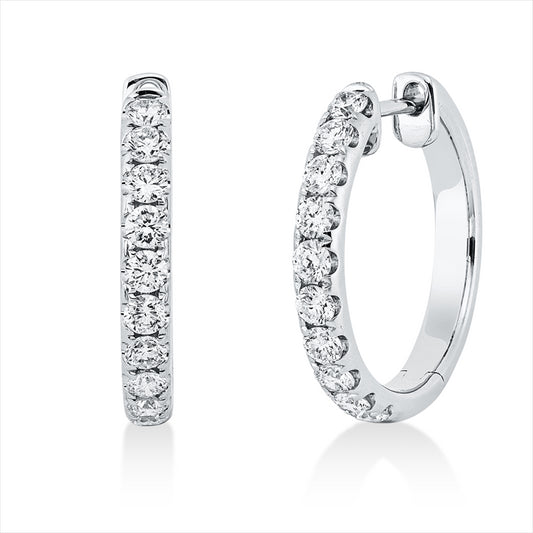 Creolen 18 kt WG, 20 Brill. 0,79 ct, TW-si