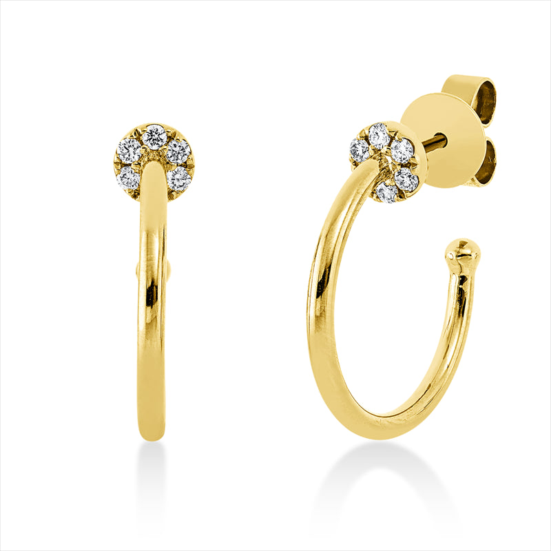 Ohrstecker 18 kt GG, 12 Brill. 0,18 ct, I-si