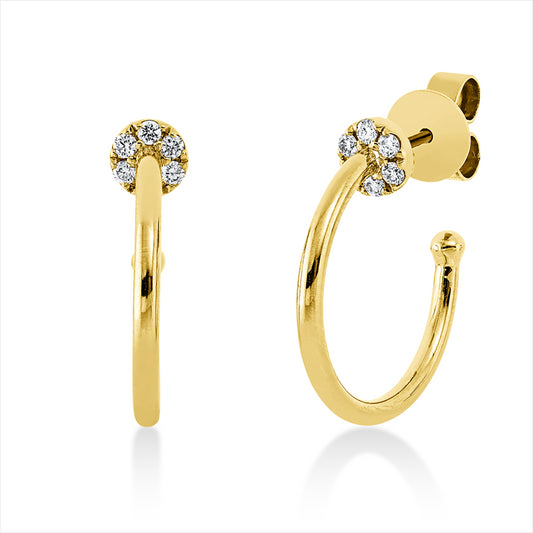 Ohrstecker 18 kt GG, 12 Brill. 0,18 ct, I-si